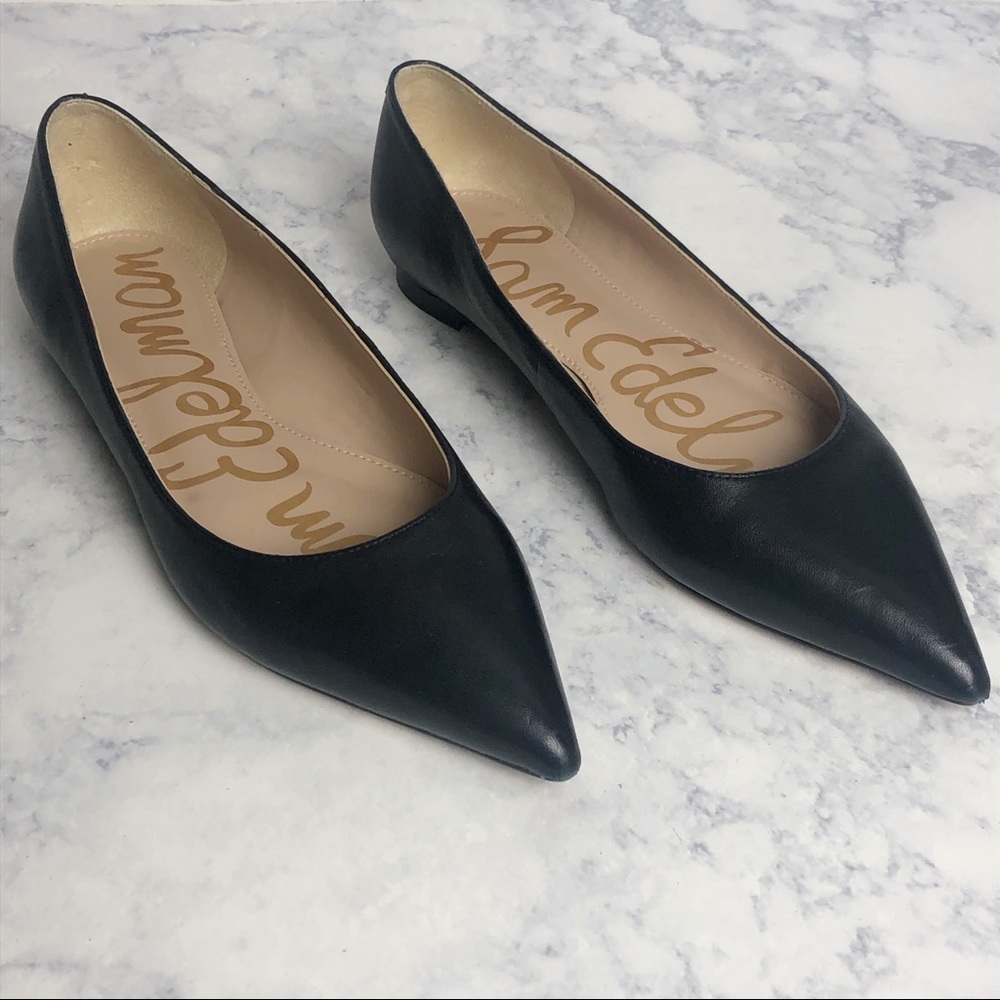 Sam Edelman Black Pointy Stacey Flats 8 Like New